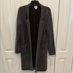 14th & Union Heathered Charcoal Open-Front Long Cardigan